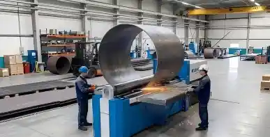 Rodado de placas de acero de alta resistencia para brazos de excavadoras.